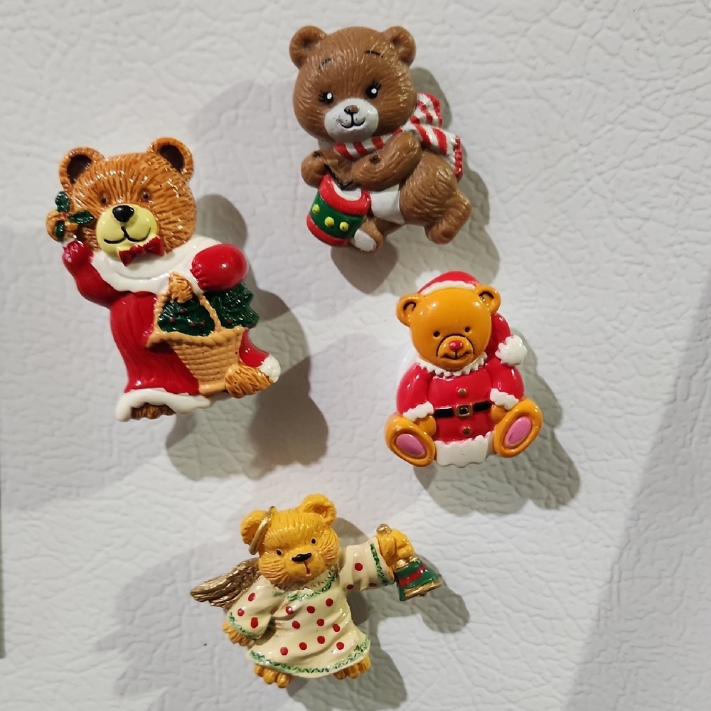 Festive Bear Magnets Set